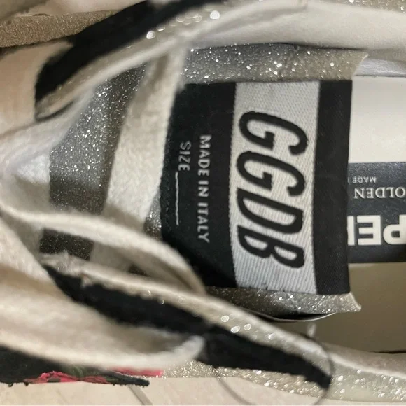 Golden Goose superstar glitter with hand paintedflowers 38 7